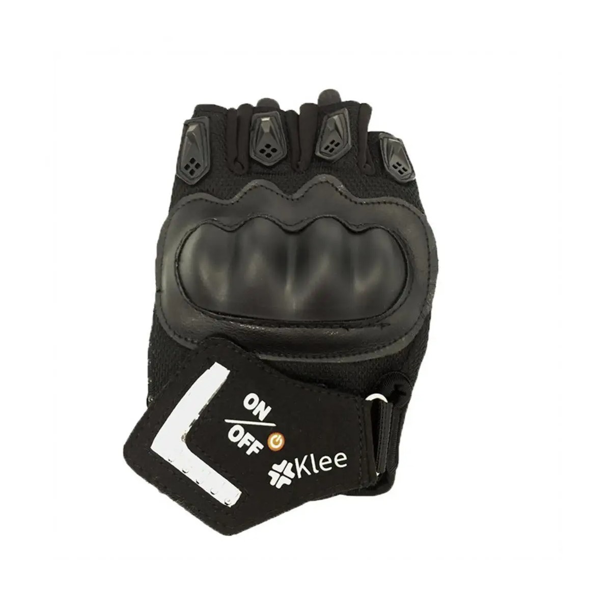 Guantes bicicleta moto deporte seguridad medio dedo Sensor cavitación luz LED automática protección