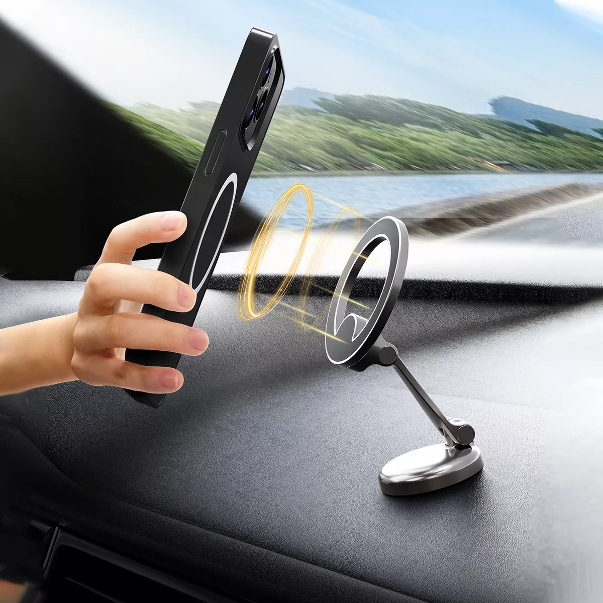 Soporte Magnético Celular Para Auto Magsafe Giratorio De 360