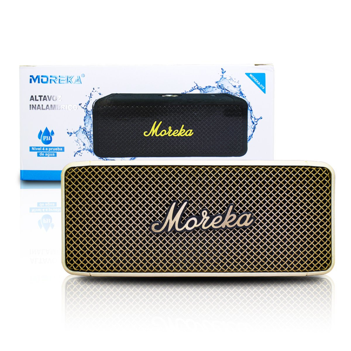 Moreka Bocina Bluetooth Inalámbrico 10w Resistente Al Agua Blanca 