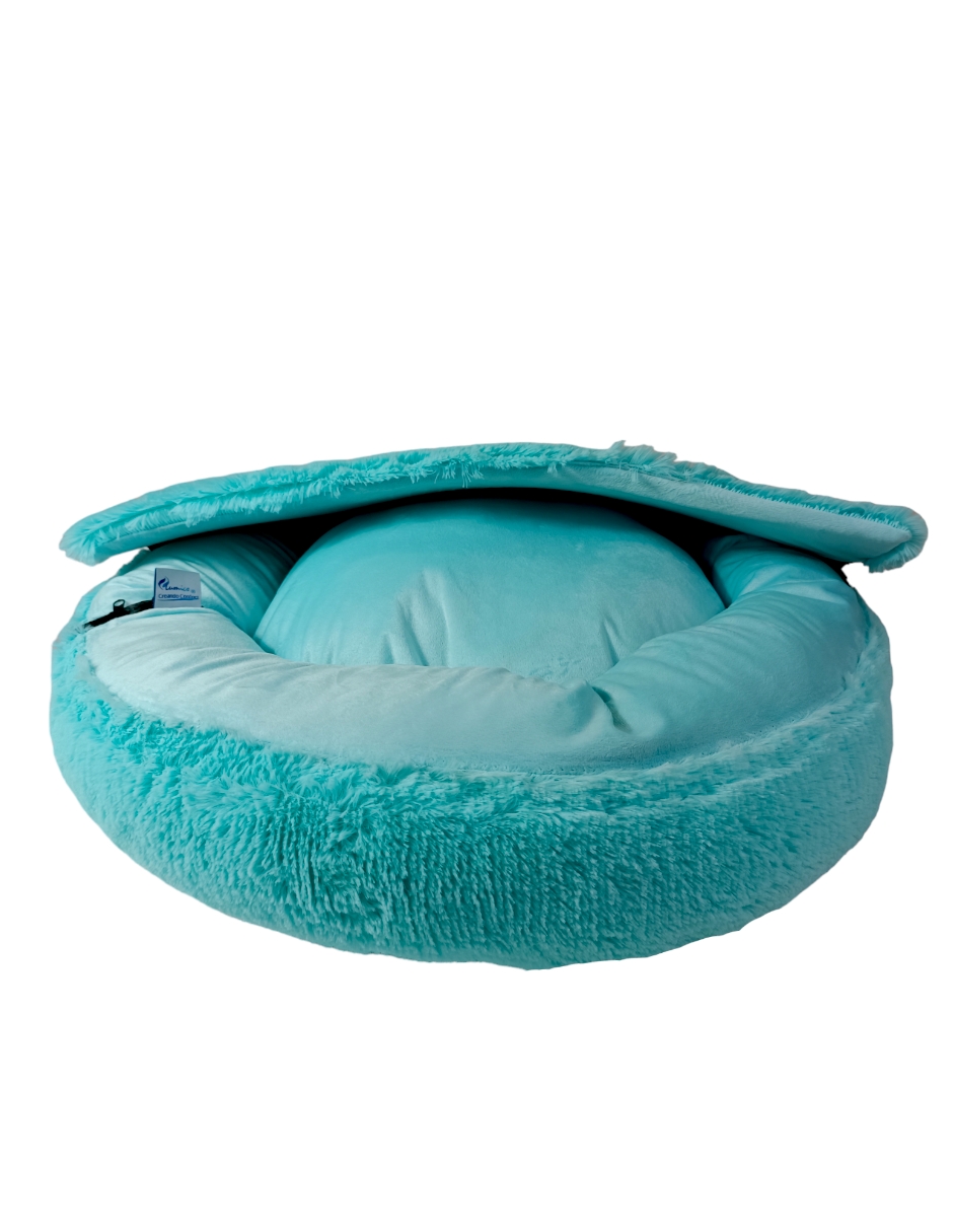 Cama para perro antiestres con techo desmontable Lunics® Color Aqua