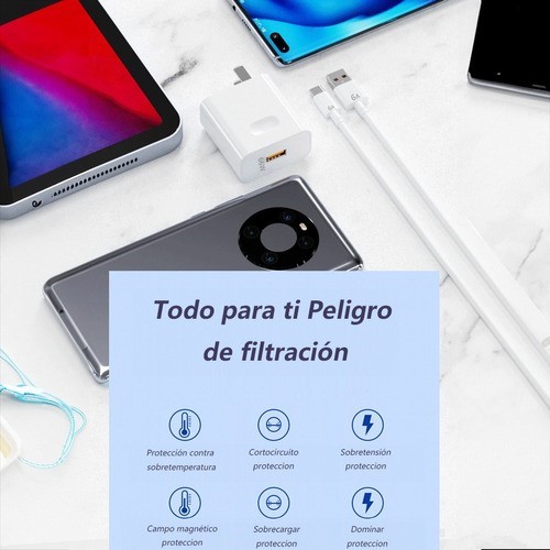 66w Cargador Con Cable Tipo C Para Huawei Honor Carga Rápid Blanco