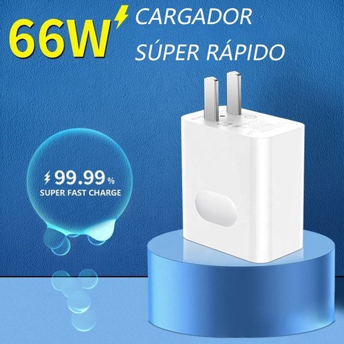 66w Cargador Con Cable Tipo C Para Huawei Honor Carga Rápid Blanco