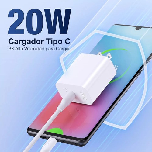 2 Piezas Cargador Tipo C Carga Rápida Pd 20w Con Cable C A C 1hora Compatible Con iPhone 15 Samsung Xiaomi