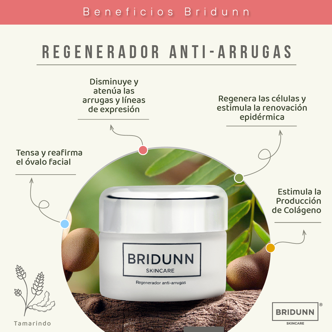 Crema Facial Regeneradora Antiarrugas BRIDUNN SKINCARE Antienvejecimiento Antiedad, Efecto Tensor Tipo Botox, Ingredientes Naturales