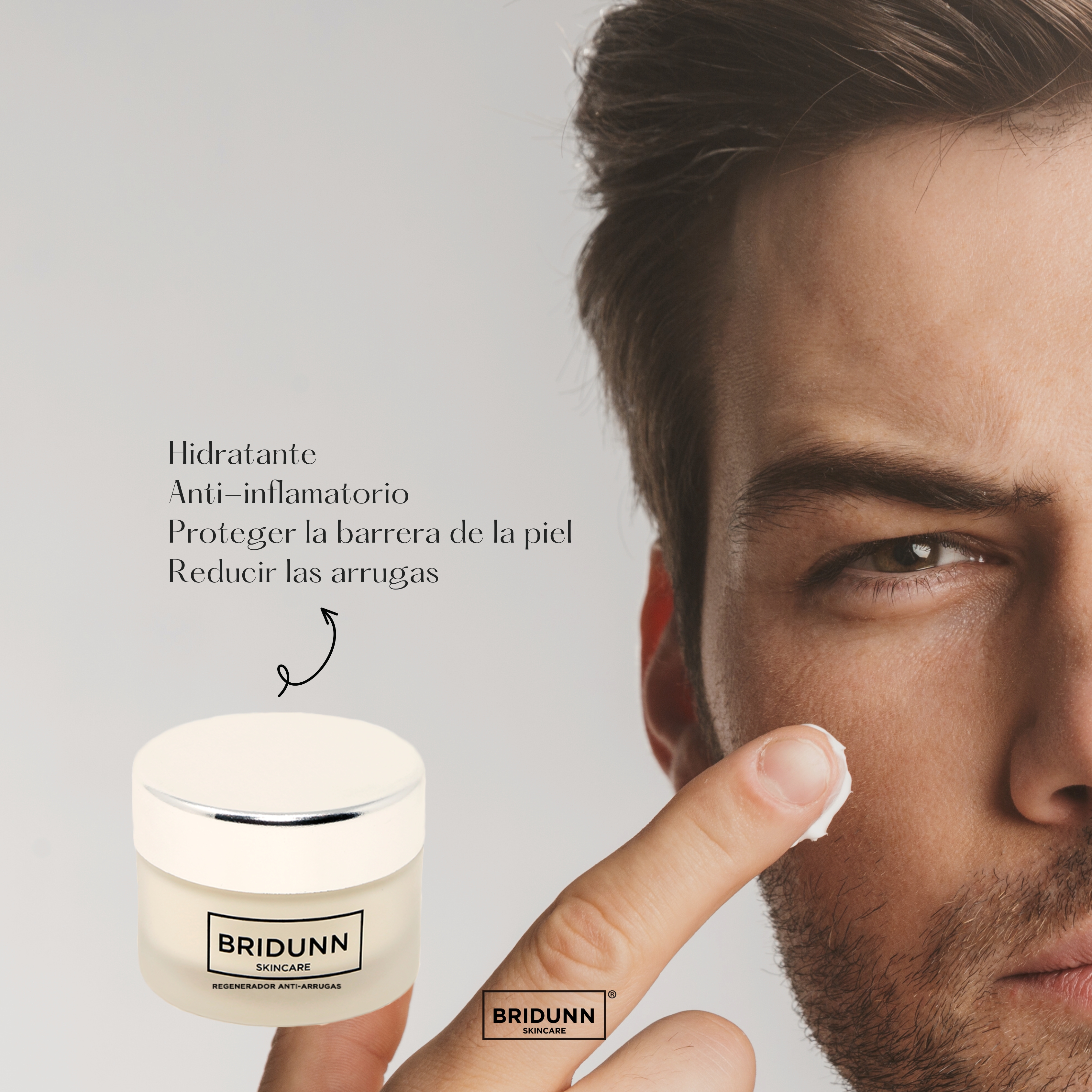 Crema Facial Regeneradora Antiarrugas BRIDUNN SKINCARE Antienvejecimiento Antiedad, Efecto Tensor Tipo Botox, Ingredientes Naturales