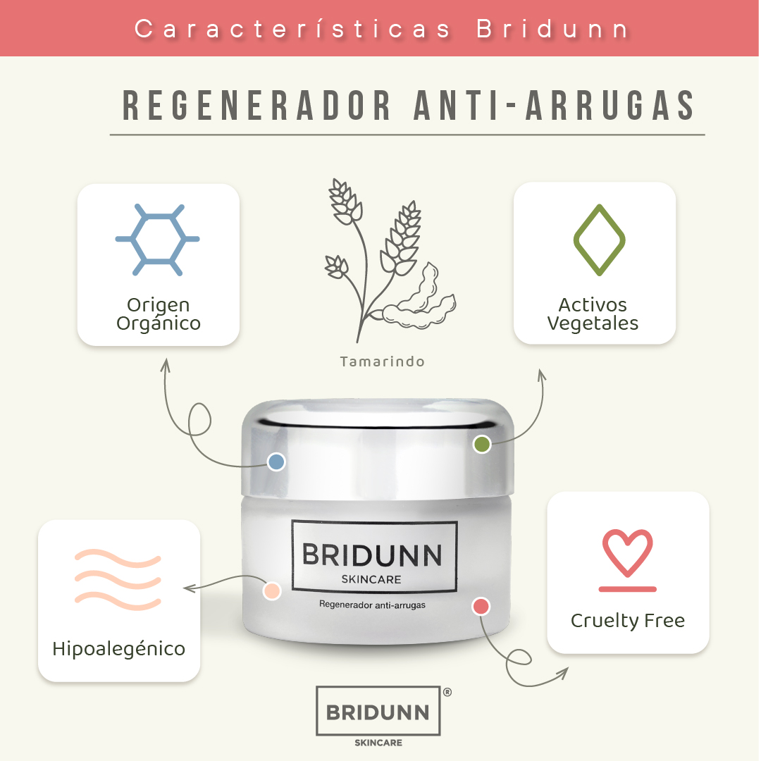 Crema Facial Regeneradora Antiarrugas BRIDUNN SKINCARE Antienvejecimiento Antiedad, Efecto Tensor Tipo Botox, Ingredientes Naturales