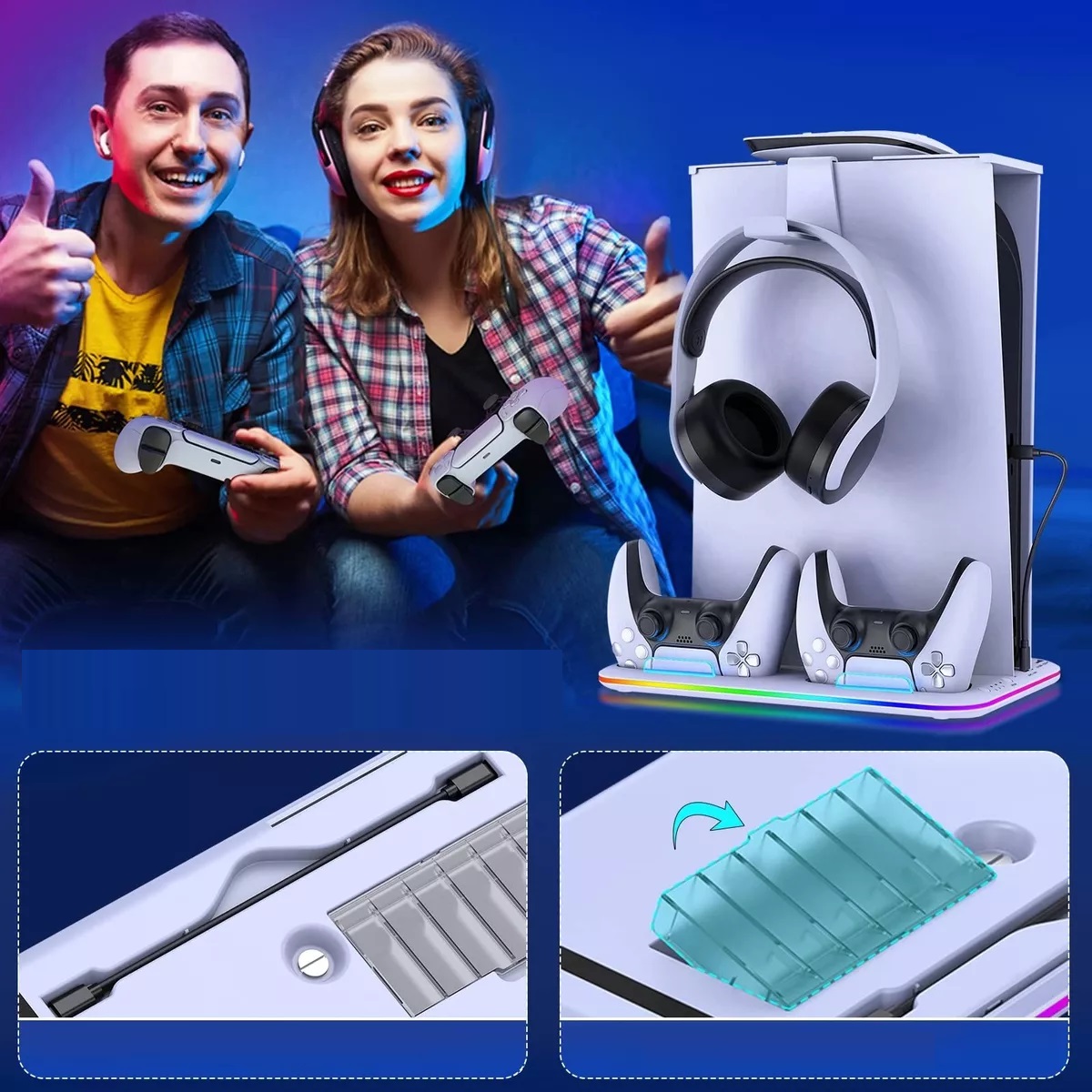 Base De Cargador Enfriador Accesorios Para Ps5, Entrada C