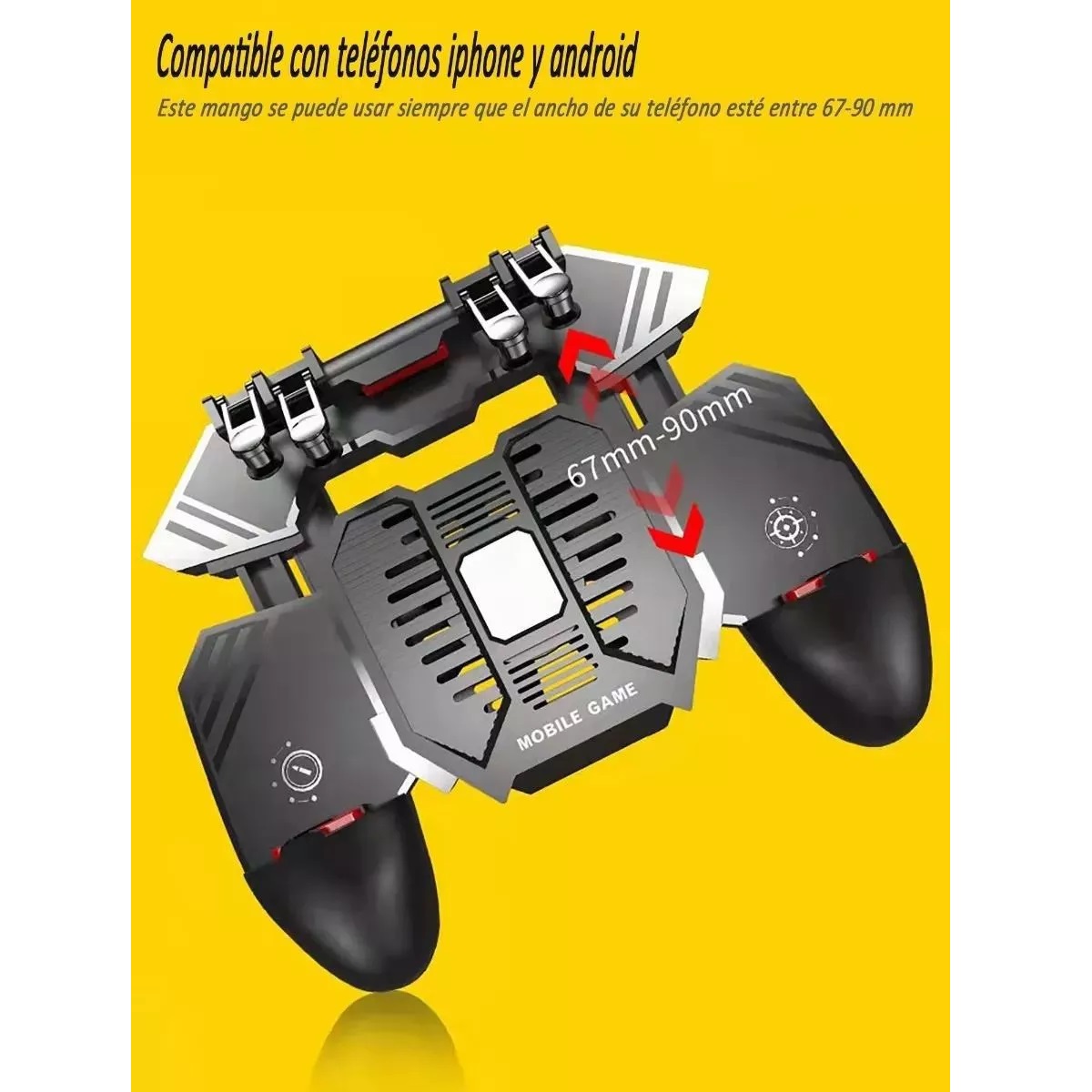 Gamepad 4 Gatillos Ventilador Recargable Control Celular