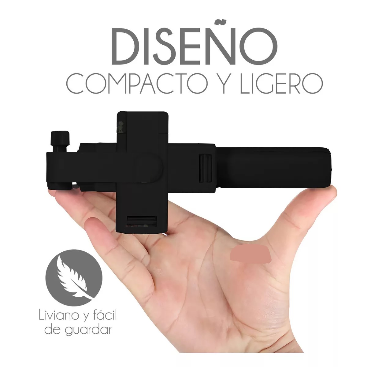 Baston Palo Selfie Stick Bluetooth Tripie Con Control Remoto Color Negro