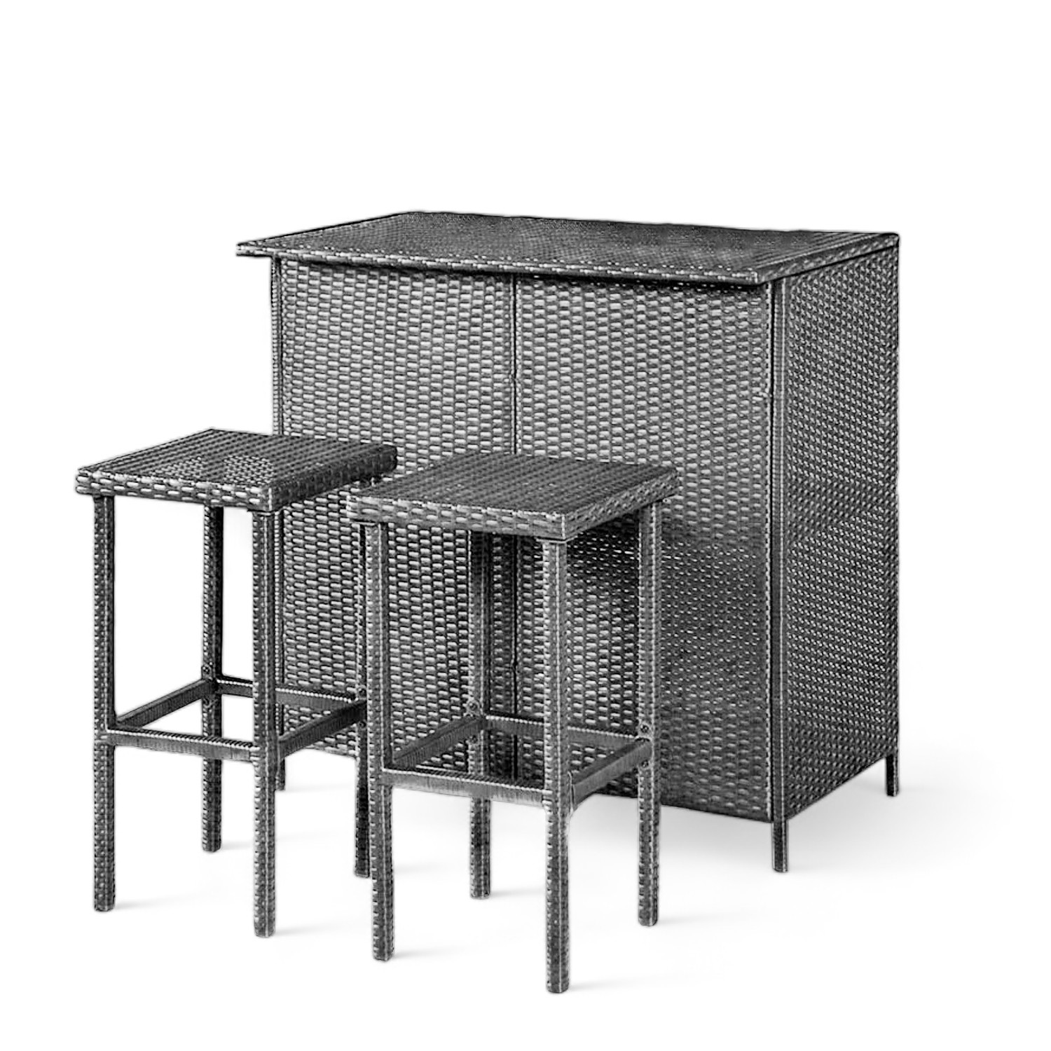 Ilios Innova Juego de Bar Piezas Cantina de Mimbre de ratán