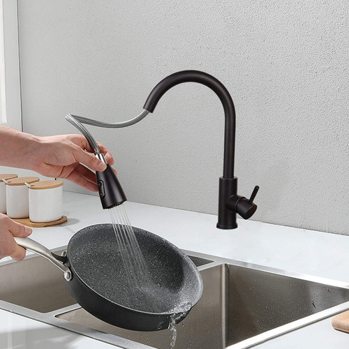 Raga Hogar HG023 grifo cocina monomando Negro Mate