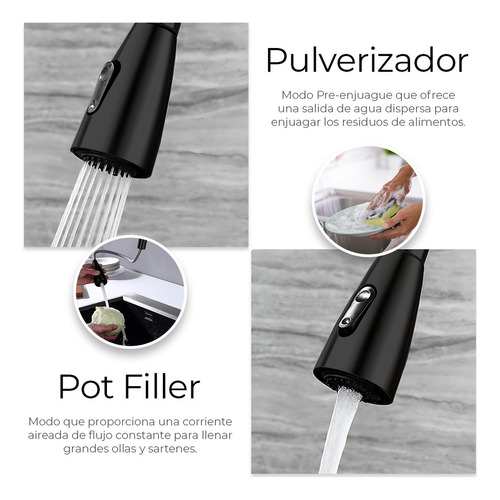 Raga Hogar HG023 grifo cocina monomando Negro Mate