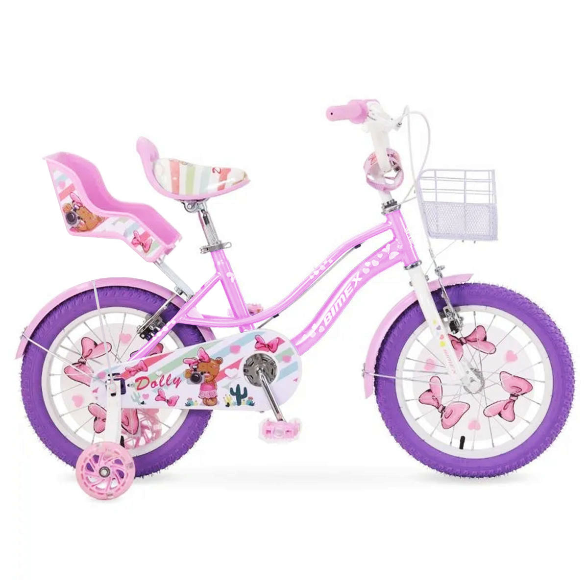 Bicicleta Para Niños R12 Bimex Dolly Rosa/Blanco