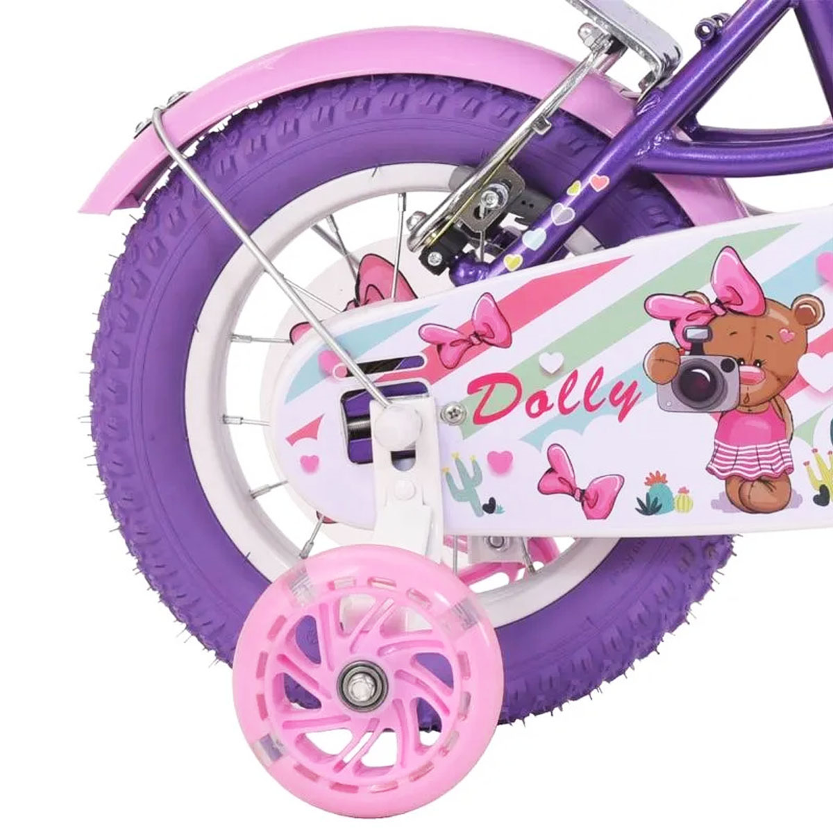 Bicicleta Para Niños R12 Bimex Dolly Morado/Rosa