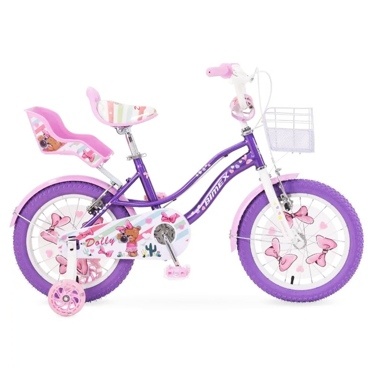 Bicicleta Para Niños R12 Bimex Dolly Morado/Rosa