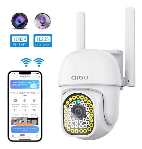 Cámara De Seguridad Vigilancia Exterior Wifi Inalambricas QIGO Q43