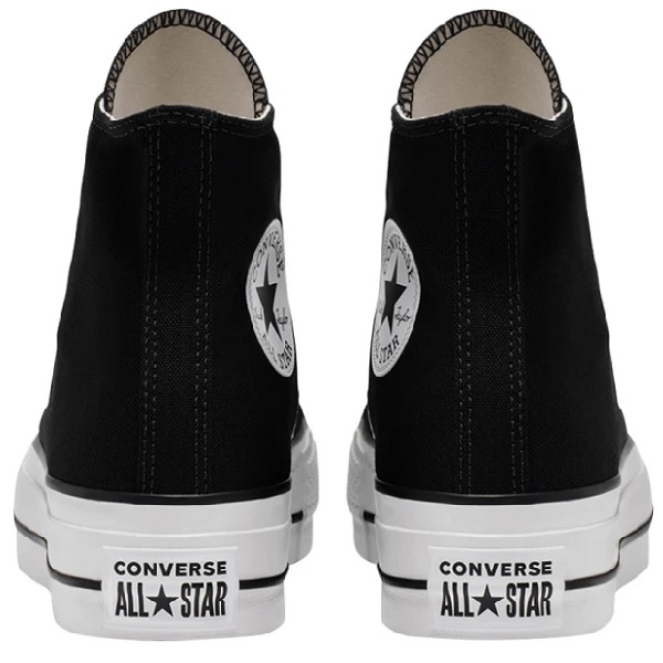 Tenis Converse Plataforma Negro/blanco Casual Mujer Talla #22.5