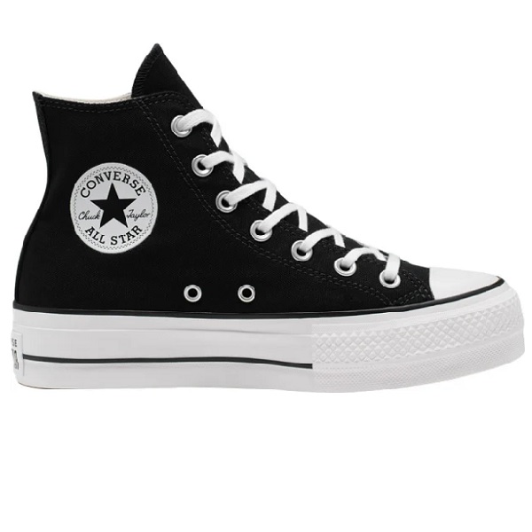 Tenis Converse Plataforma Negro/blanco Casual Mujer Talla #22.5