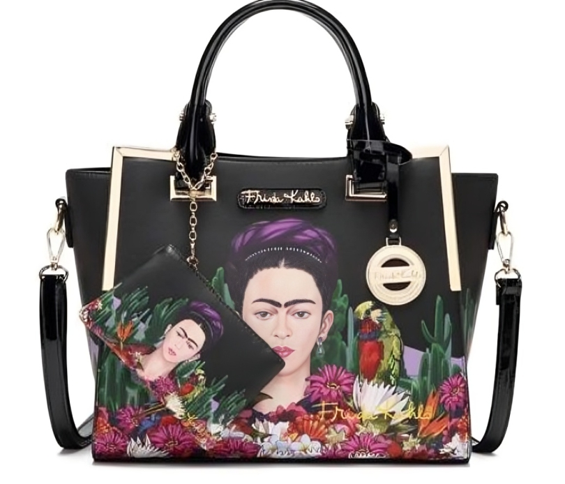 Bolsa Satchel con Monedero Frida Kahlo Cactus Original 912bk