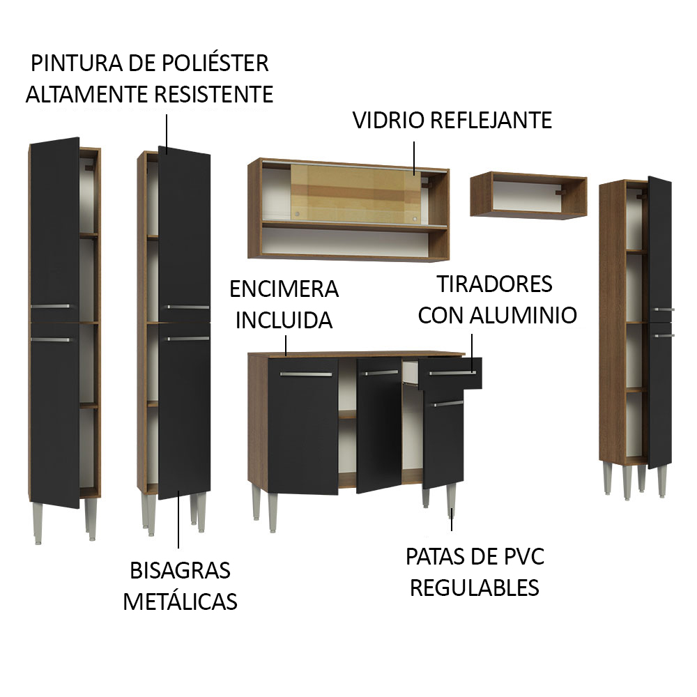 Cocina Integral Completa Modular Madesa Emilly 261cm MN 04