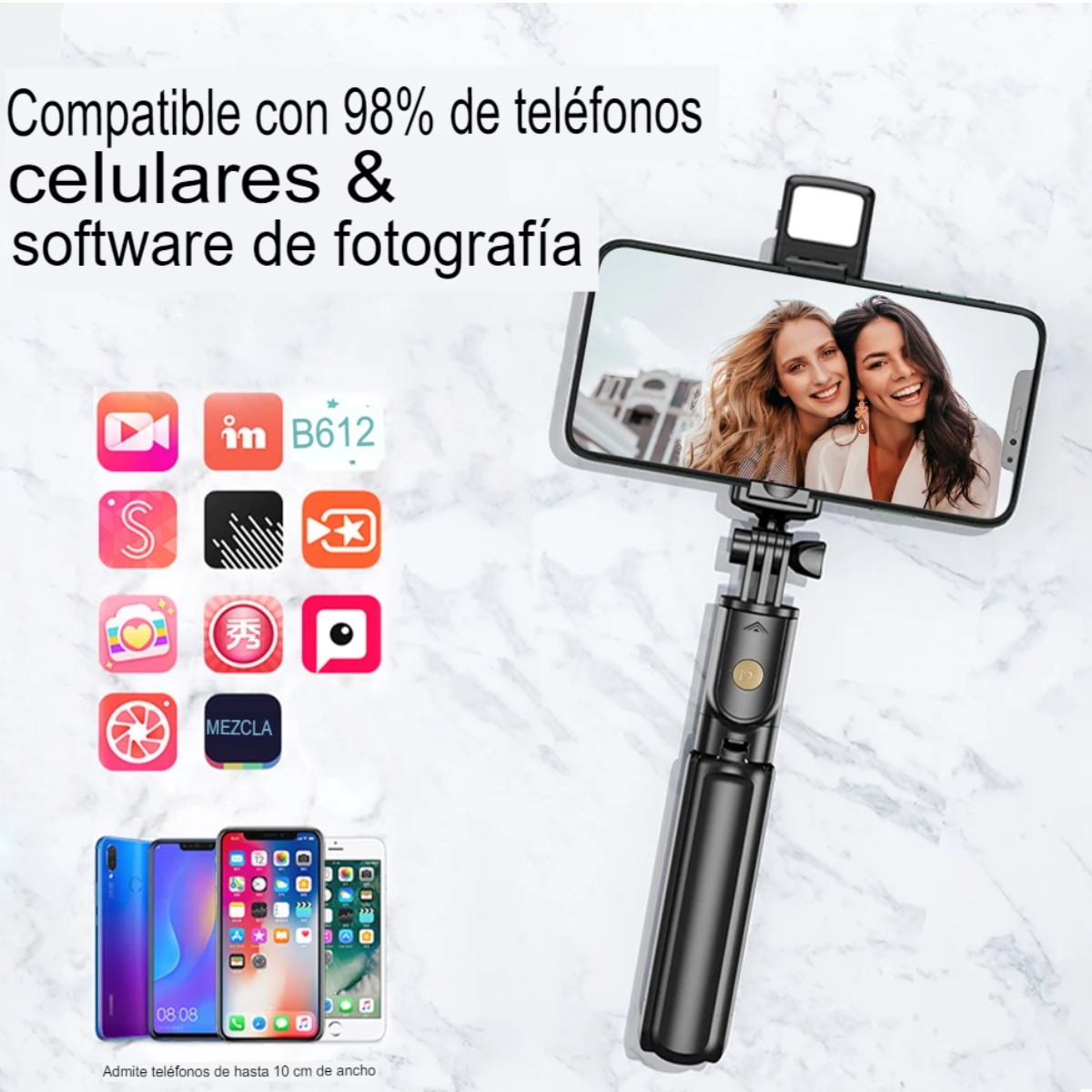 Bastón Palo Selfie inalámbrico cámara deportiva soporte trípode Bluetooth extensible iPhone Cel