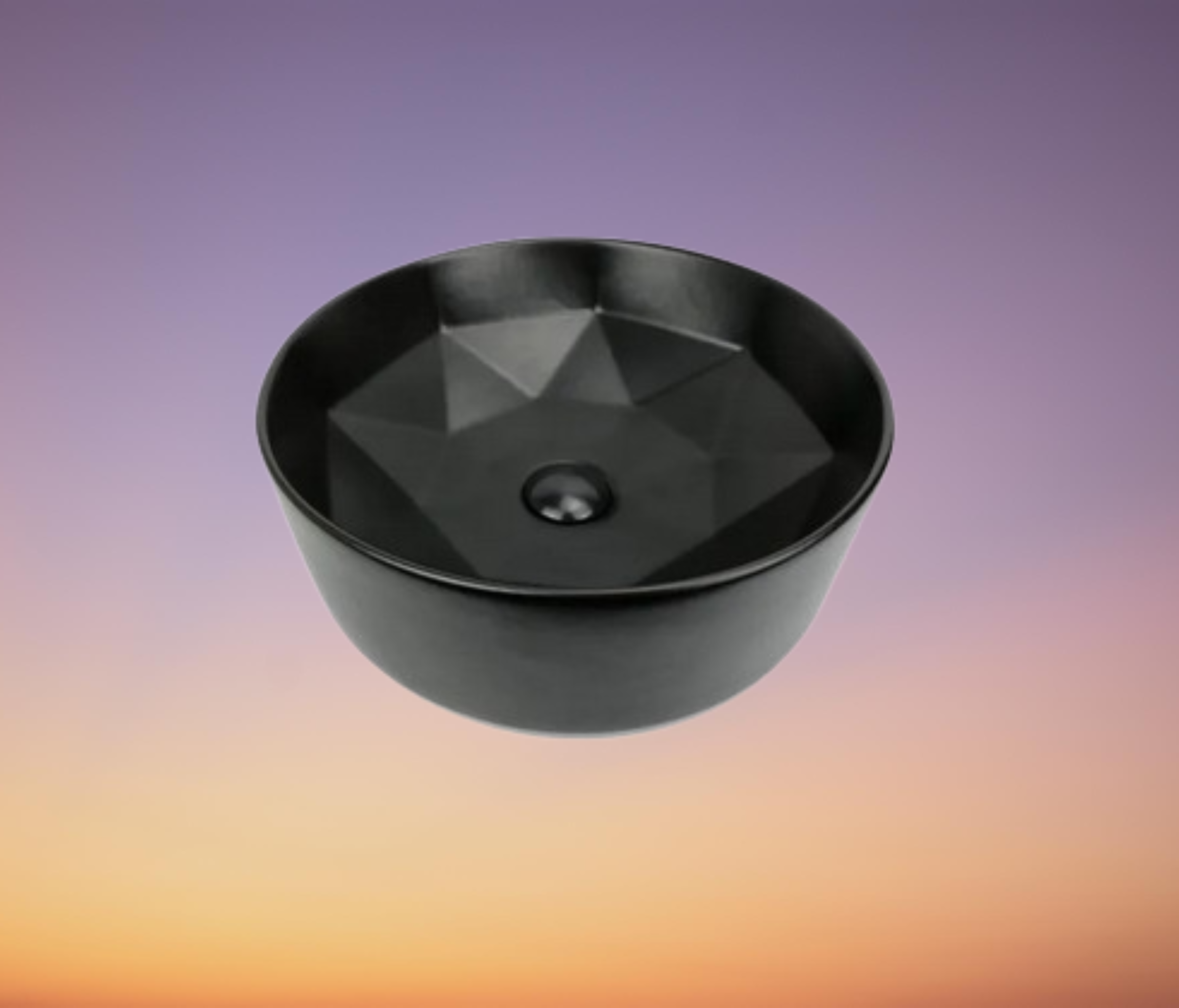 Lavabo Cerámico para Baño GHI, forma circular en color negro mate. De sobreponer, con diseño europeo ideal para todo tipo de baños. Dimensiones 40.5 x 40.5 x 14.5 cms. (base x altura x profundidad)