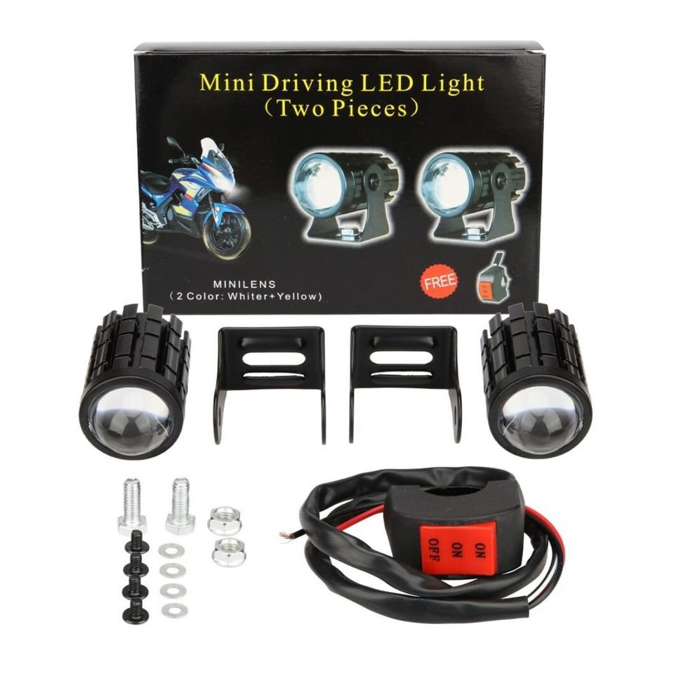 Faro auxiliar Mini luz moto camión blanco Ámbar lámpara foco antiniebla metálicos botón auto led