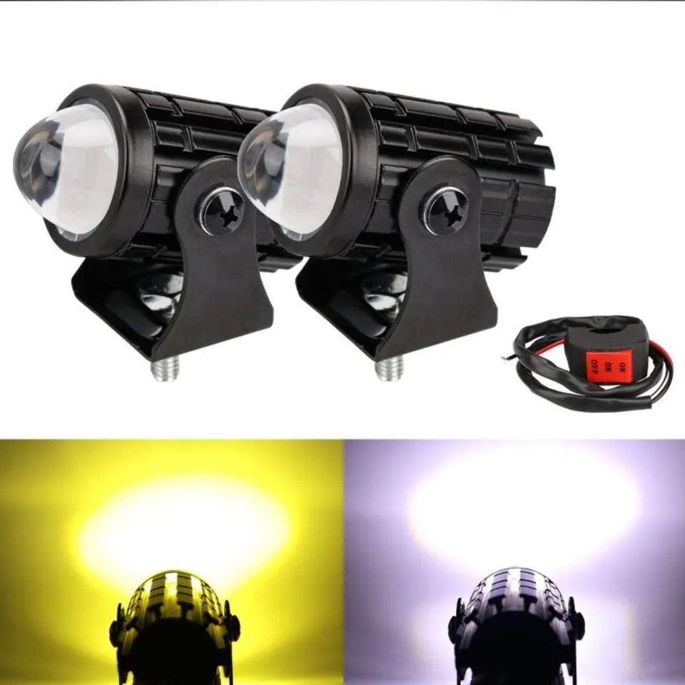 Faro auxiliar Mini luz moto camión blanco Ámbar lámpara foco antiniebla metálicos botón auto led