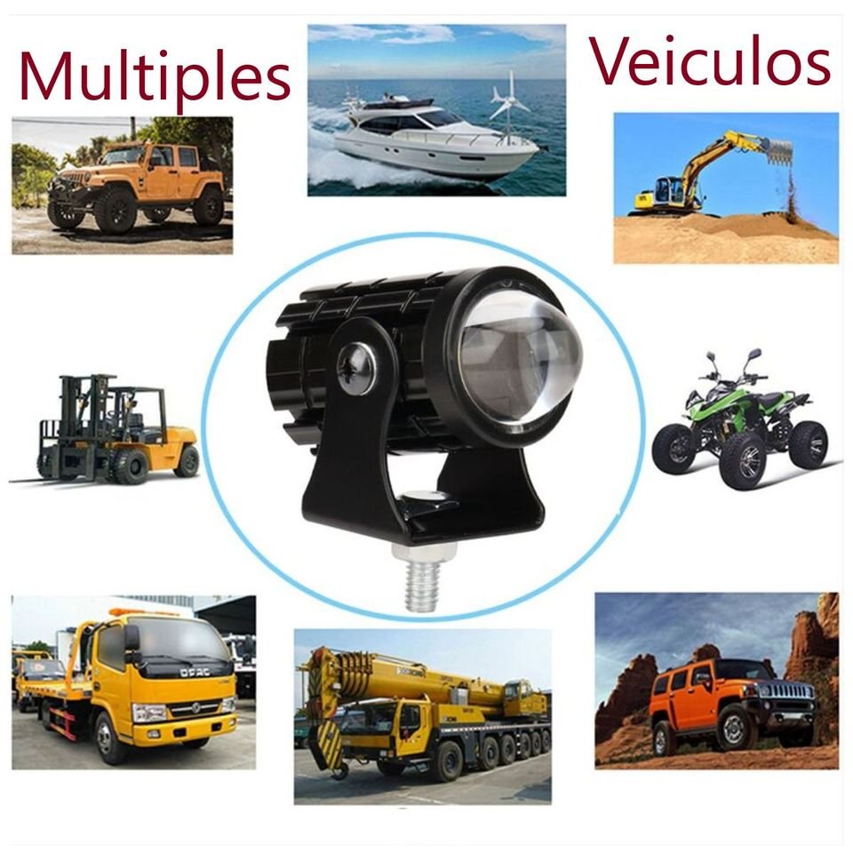 Faro auxiliar Mini luz moto camión blanco Ámbar lámpara foco antiniebla metálicos botón auto led