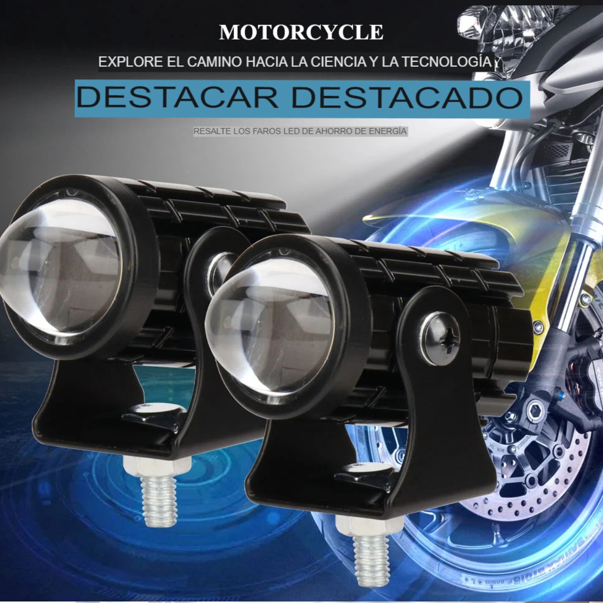 Faro auxiliar Mini luz moto camión blanco Ámbar lámpara foco antiniebla metálicos botón auto led