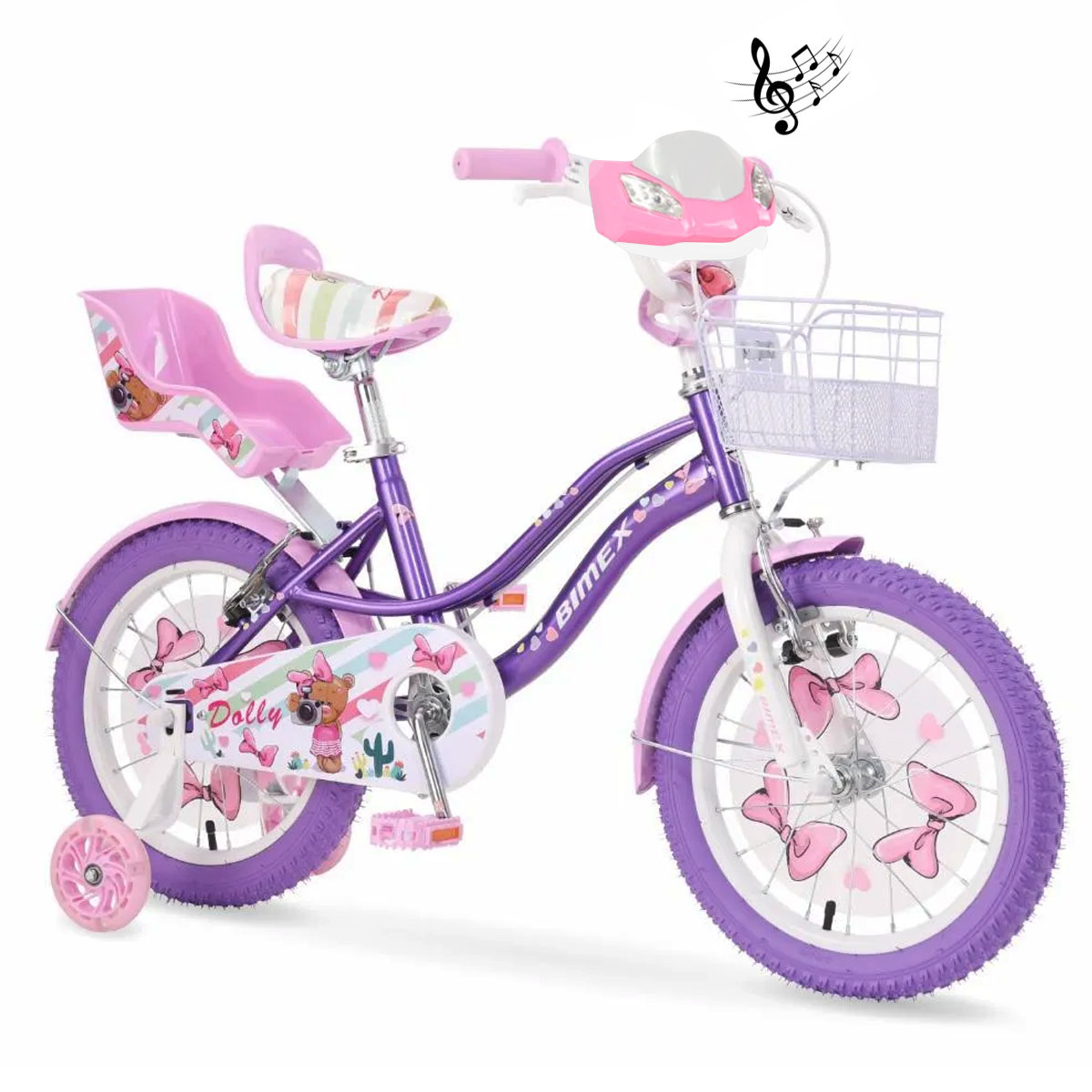 Bicicleta Para Niños R16 Bimex Dolly Pro Morado