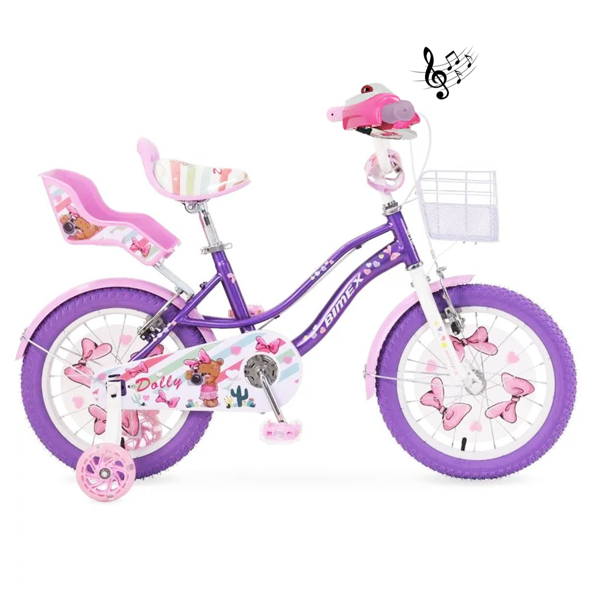 Bicicleta Para Niños R16 Bimex Dolly Pro Morado