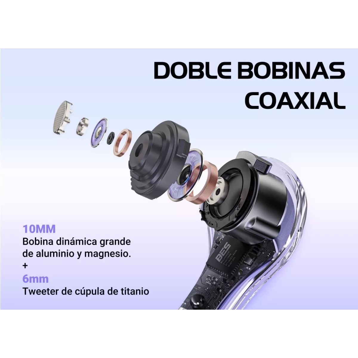 Audífonos negro auriculares inalámbricos TWS Bluetooth deportivos juegos reducción de ruido táctil