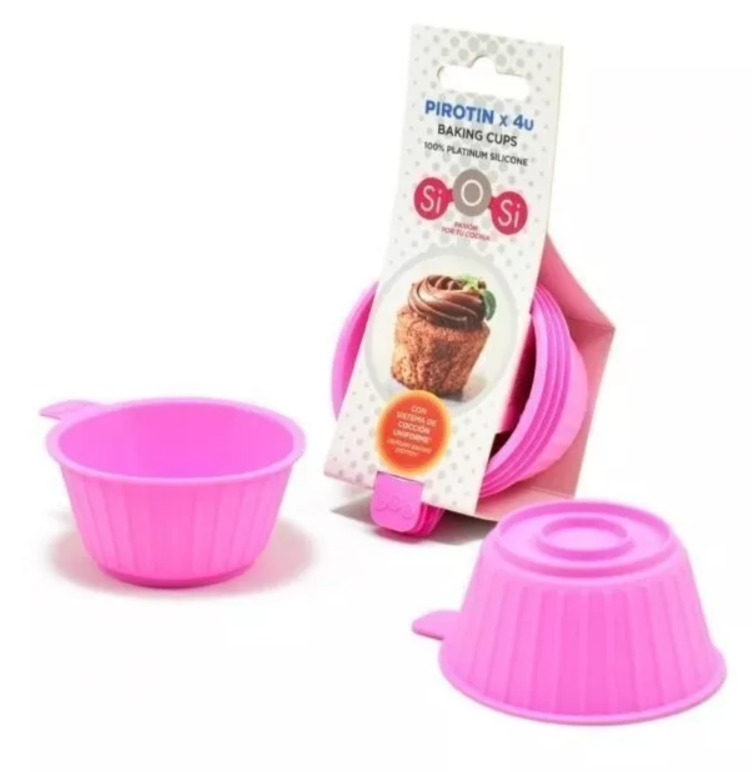 Molde Para Cupcakes Para 4 unidades 100% Silicón Platinum