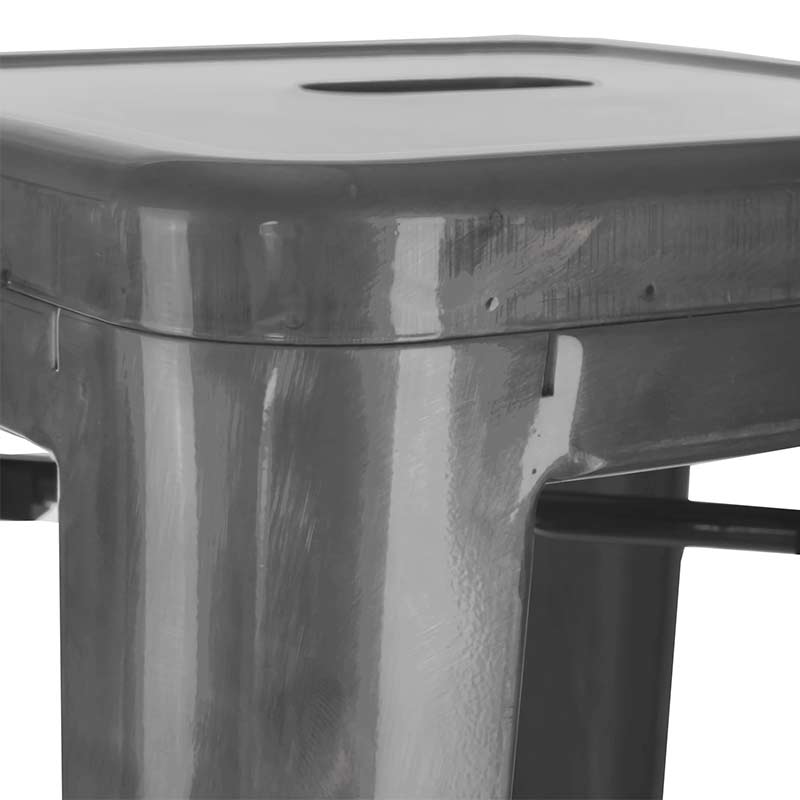 Banco Tolix Kit 4 Bancos Metal  Cafeteria Industrial Vintage Plata