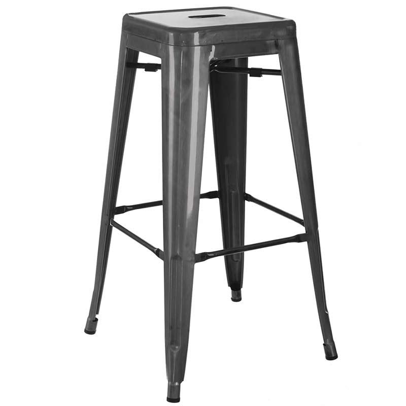 Banco Tolix Kit 4 Bancos Metal  Cafeteria Industrial Vintage Plata