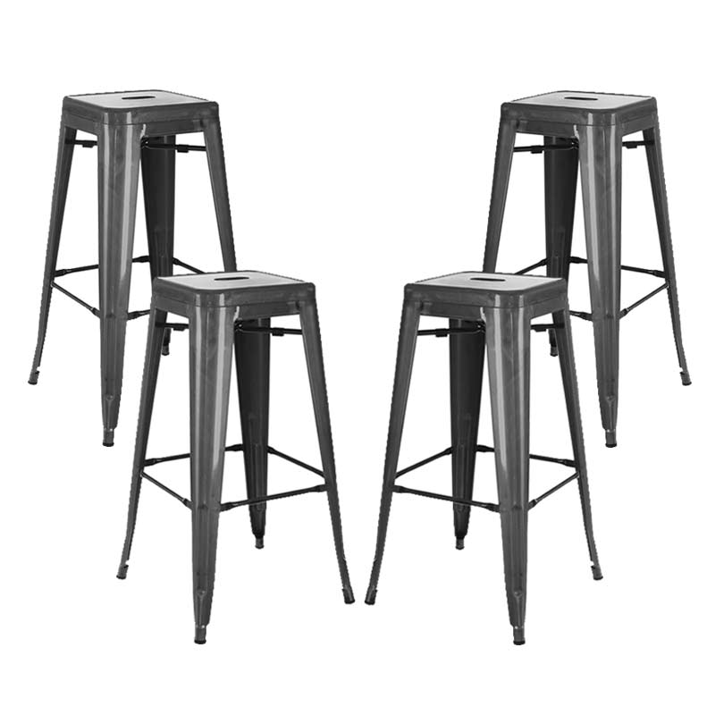 Banco Tolix Kit 4 Bancos Metal  Cafeteria Industrial Vintage Plata