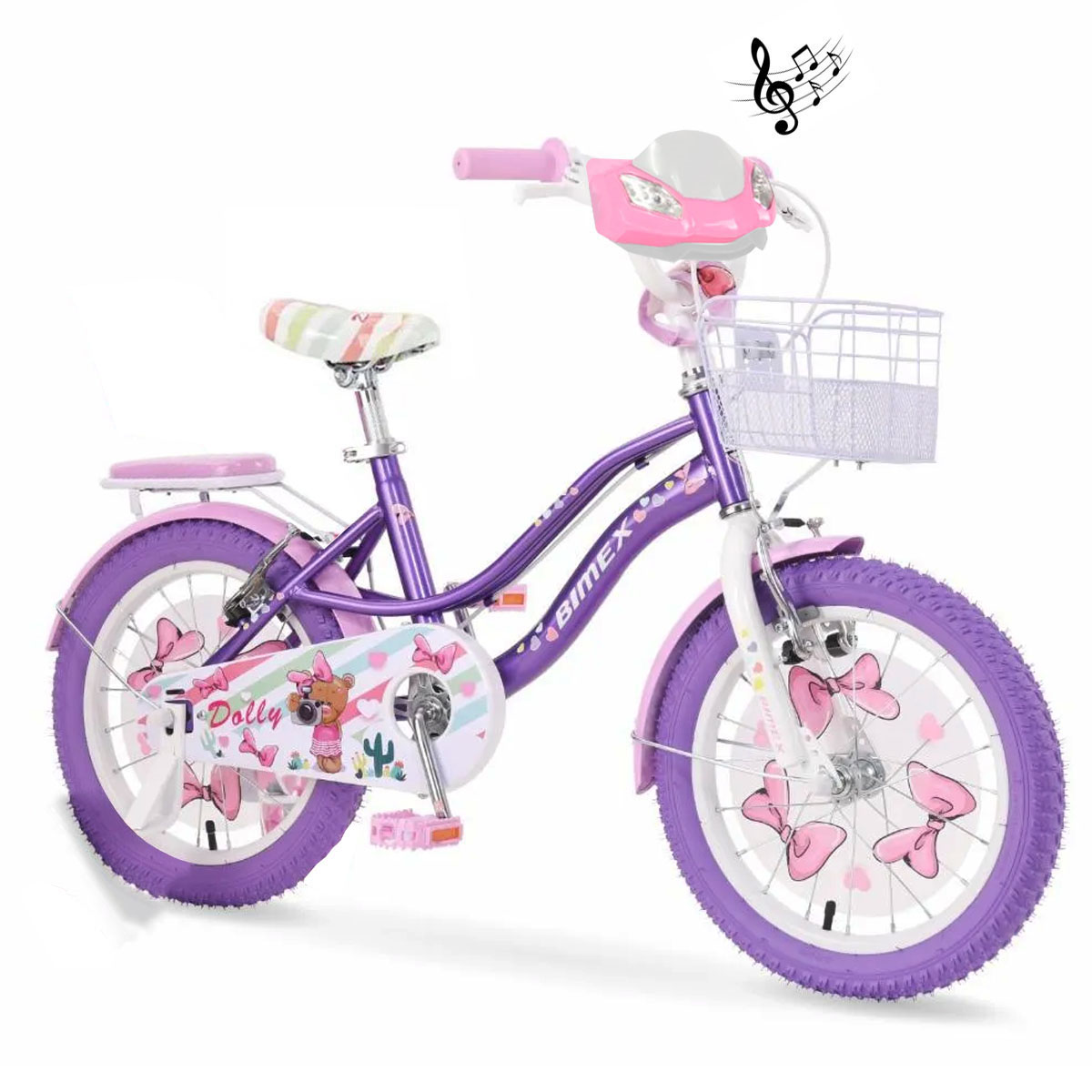Bicicleta Para Niños R20 Bimex Dolly Pro Morado