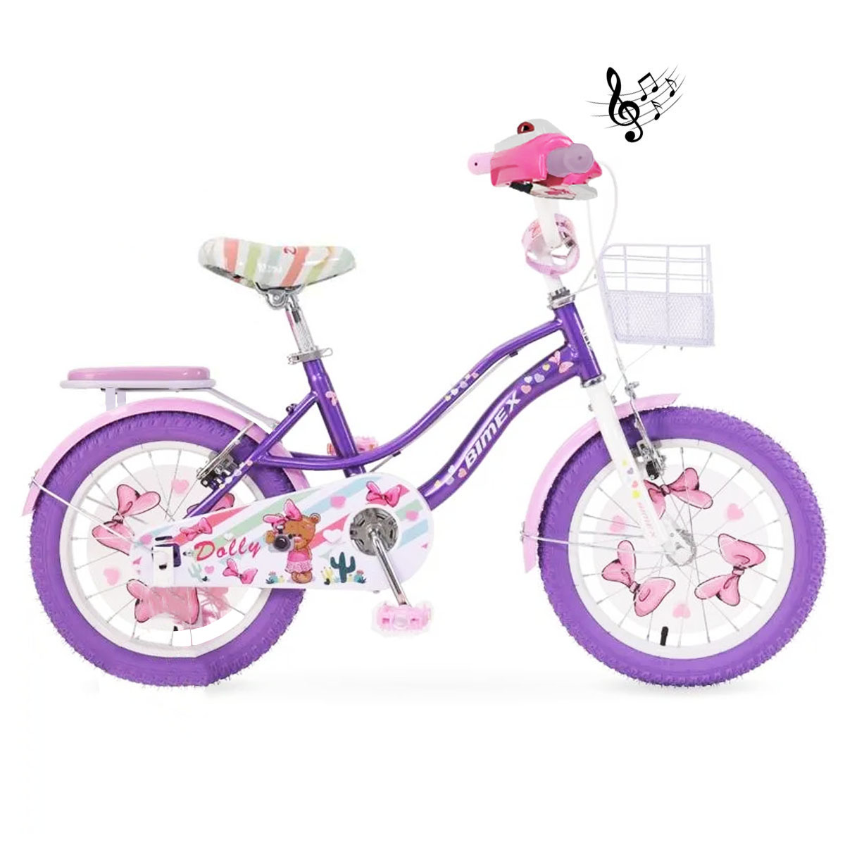 Bicicleta Para Niños R20 Bimex Dolly Pro Morado