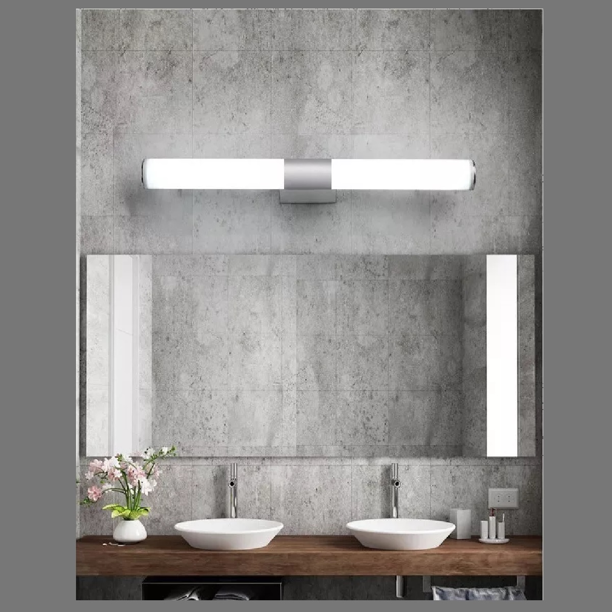Lámpara Pared Espejo Baño 40cm Led, Luz Cálida White Light