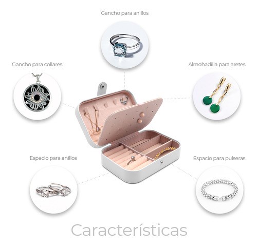 Joyero Organizador de Joyas Color Blanco
