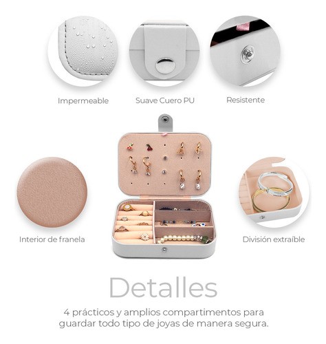 Joyero Organizador de Joyas Color Blanco