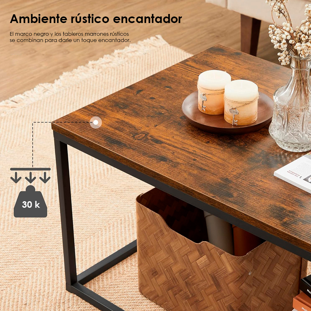 Mesa de centro moderna cuadrada estilo industrial mesa de herreria minimalista rústica