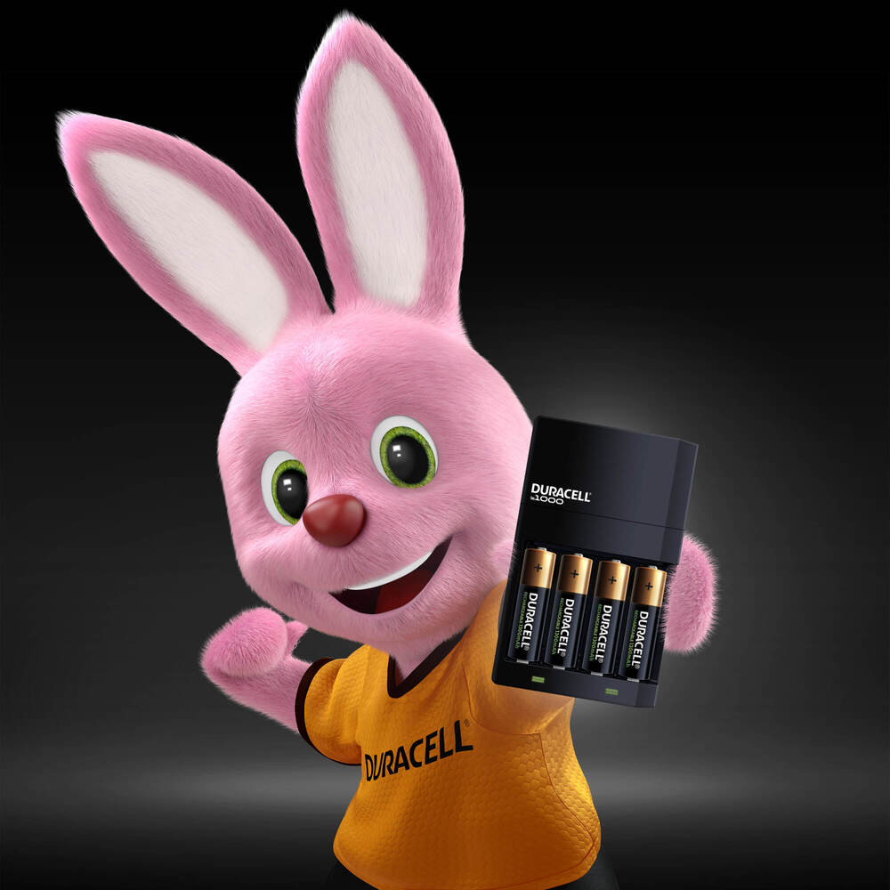 Cargador para Pilas Recargables marca Duracell con 4 pilas AA de 2500 mAh incluidas 