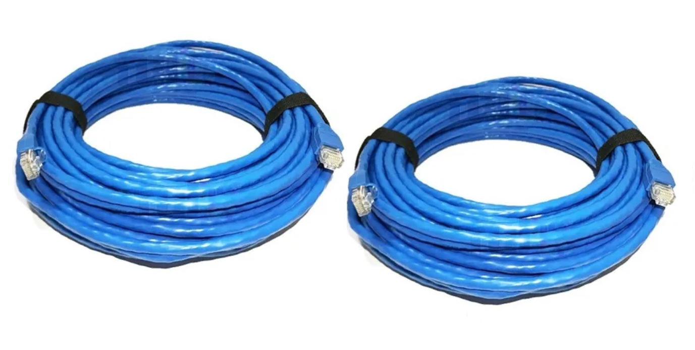 Paquete de 2 Cables Red Ethernet Cat 6e Interior 5m c/u AZUL.