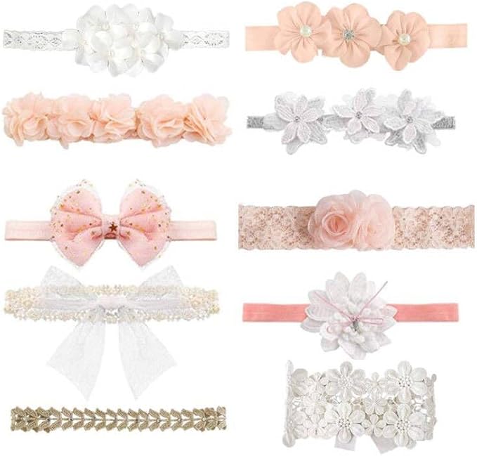 A 10 Piezas Diademas para Bebe Cintas para Niñas Cabello