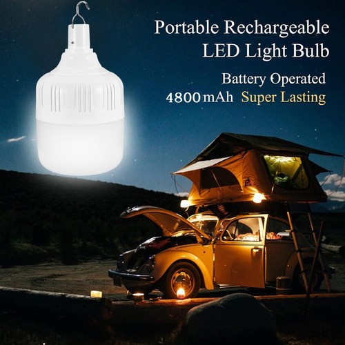 Foco Grande Recargable 200w De Excelente Potencia 6-8 Horas BLANCO