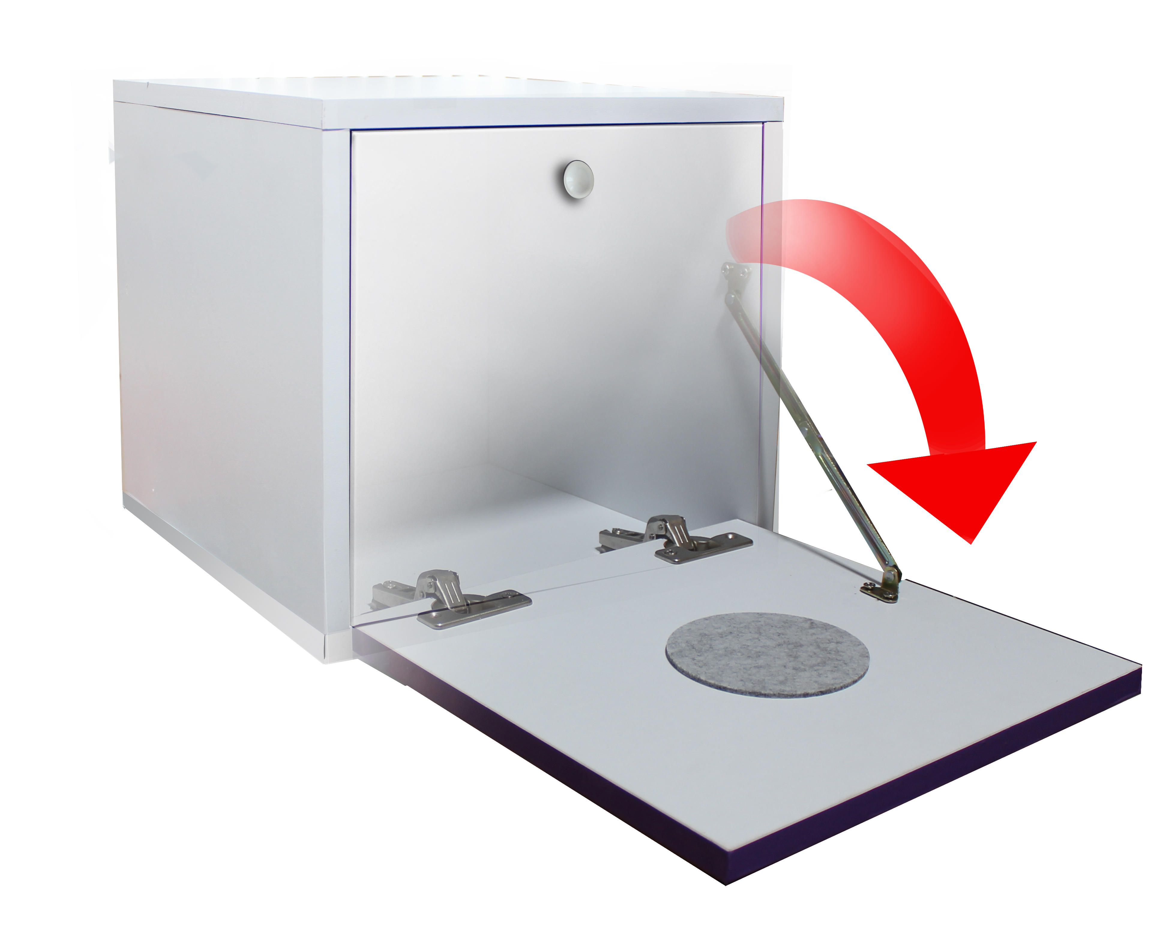 Buro Flotante Mueble Recamara Mdf Luz Led  Envio Blanco