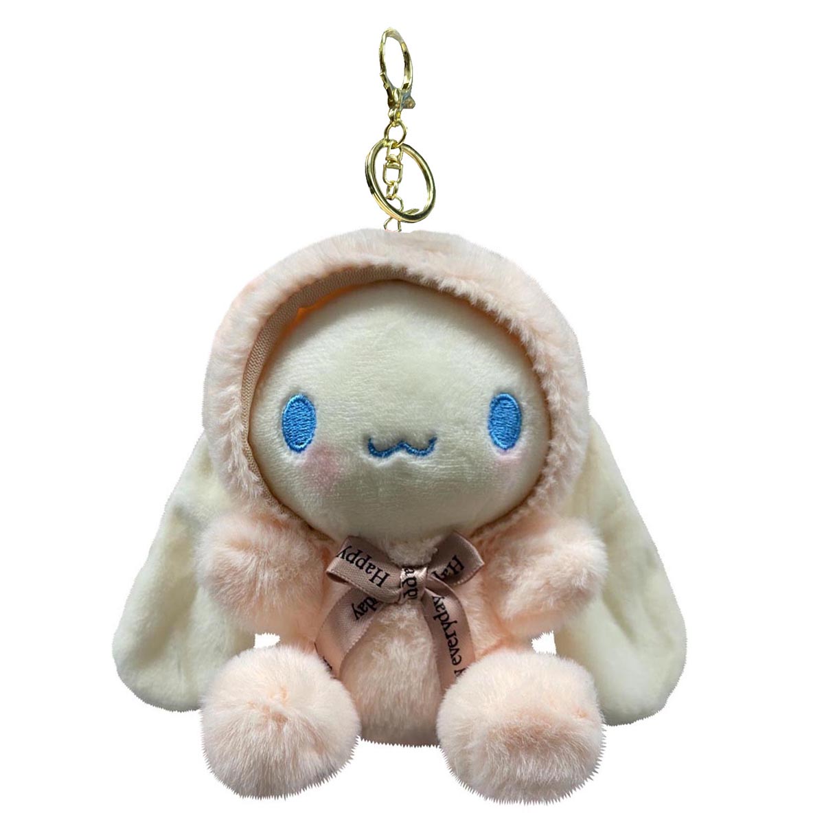 Llavero Peluche Generico Cinnamoroll Con Traje De Conejo Rosa 10 cm