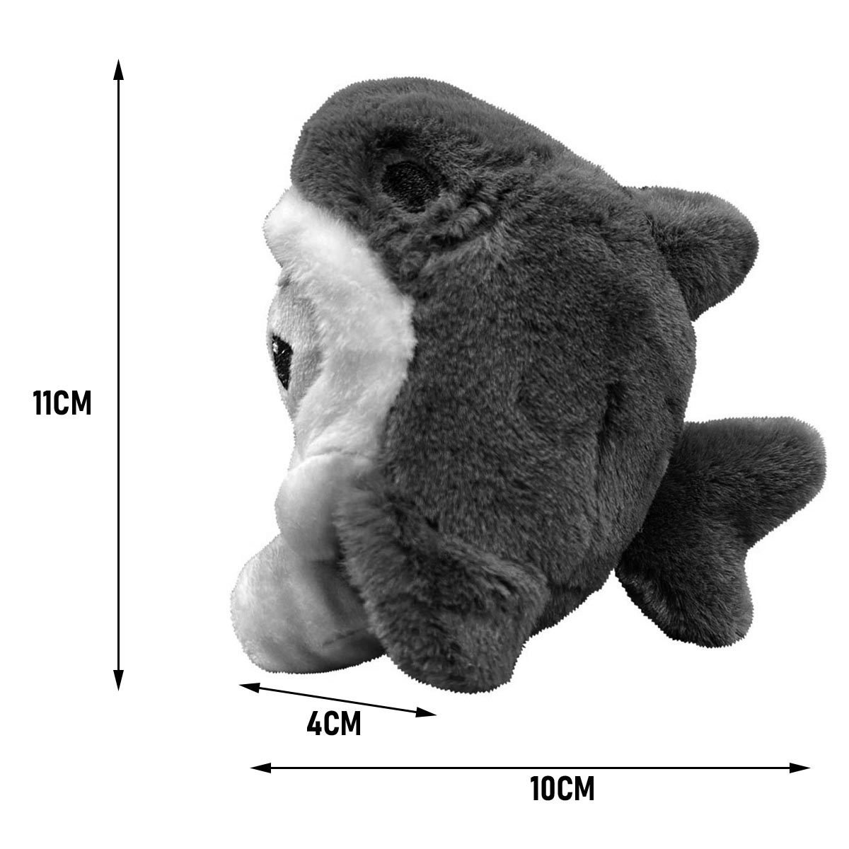 Llavero Peluche Generico Gato Con Disfraz De Tiburon 10 cm